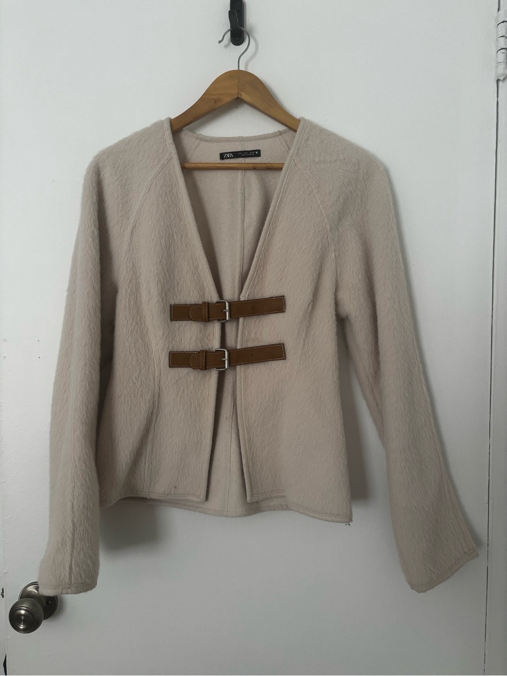 Zara Beige Cardigan with Tan Accents